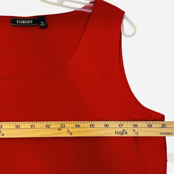Elementz Tank Top Womens XL Red Stretch Comfort Basic Sexy Coquette - Picture 3 of 6